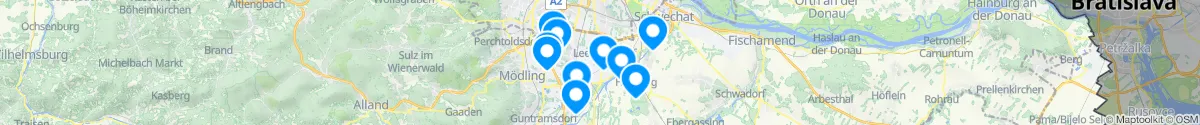 Kartenansicht für Apotheken-Notdienste in der Nähe von Leopoldsdorf (Bruck an der Leitha, Niederösterreich)